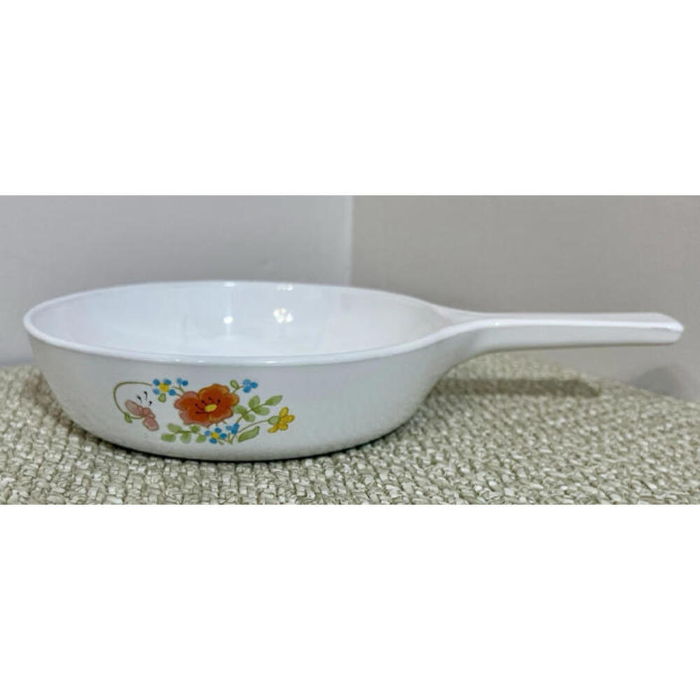 Corning Ware Wildflower 6.5" Skillet P‑83‑B — Frost White — VTG Pyroceram Pan